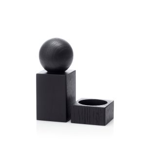 TWIST salt / pepper set, black stained oak