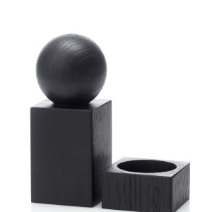 TWIST salt / pepper set, black stained oak