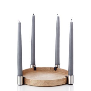 Luna Candleholder - oak/steel
